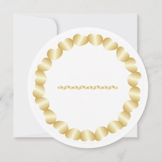 Harten Ontwerp Goudkleurige Bruiloft Uitnodiging (Achterkant)