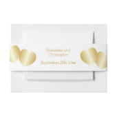 Harten Ontwerp Goudkleurige Bruiloft Uitnodigingen Wikkel (Voorkant Voorbeeld)