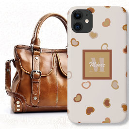 Harten op Cement White in bijtende aardtonen Case-Mate iPhone Case