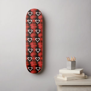 Harten op dambord   persoonlijk skateboard