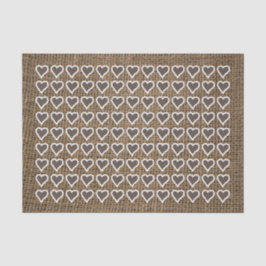 Harten op Dark Burlap Tissuepapier