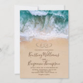 Harten op de strand bruiloft in Shore Kaart (Voorkant)