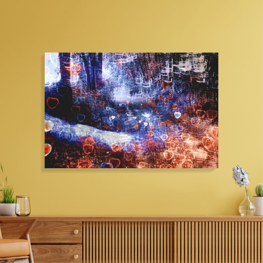 Harten op de weg Stretched Canvas Print (Insitu (Woonkamer))