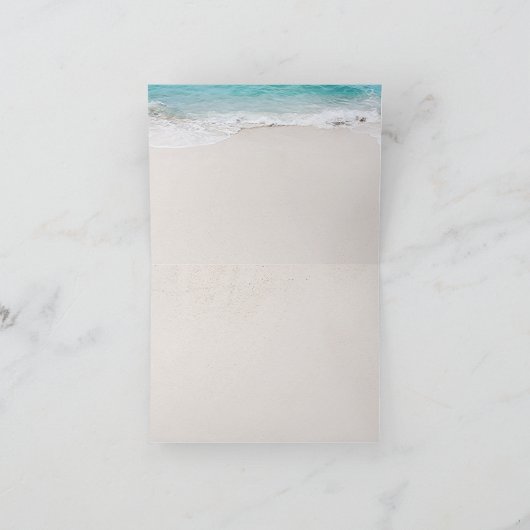 Harten op de zandstrandbruiloft bedankkaart (Binnen)