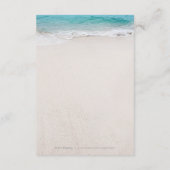 Harten op de zandstrandbruiloft informatiekaartje (Achterkant)