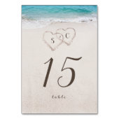 Harten op de zandstrandbruiloft kaart (Voorkant)