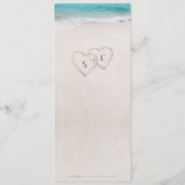 Harten op de zandstrandbruiloft menu (Achterkant)