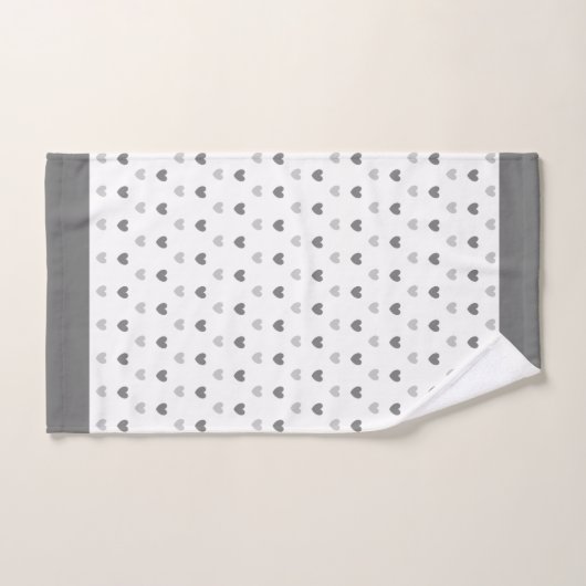Harten op de zilvergrijze en witte doekset bad handdoek (Handdoek)