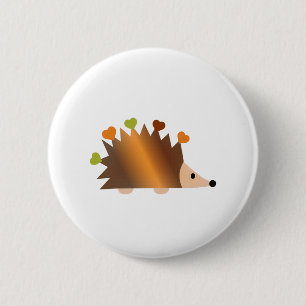 Harten op een egel ronde button 5,7 cm