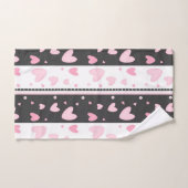 Harten op een grijze en witte achtergrond handdoek (Handdoek)