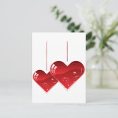 Harten op een Koord Briefkaart (Staand voorkant)