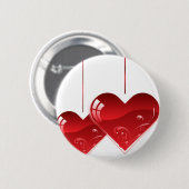 Harten op een Koord Ronde Button 5,7 Cm (Voorkant /achterkant)