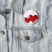 Harten op een Koord Ronde Button 5,7 Cm (In situ)