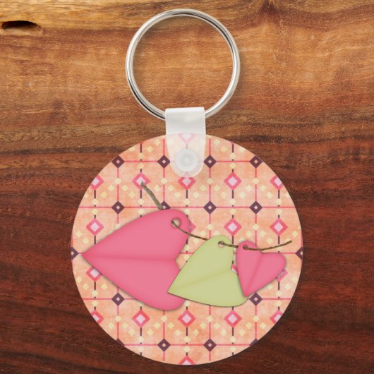 Harten op een Koord Sleutelhanger (Voorkant)