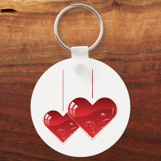 Harten op een Koord Sleutelhanger (Voorkant)