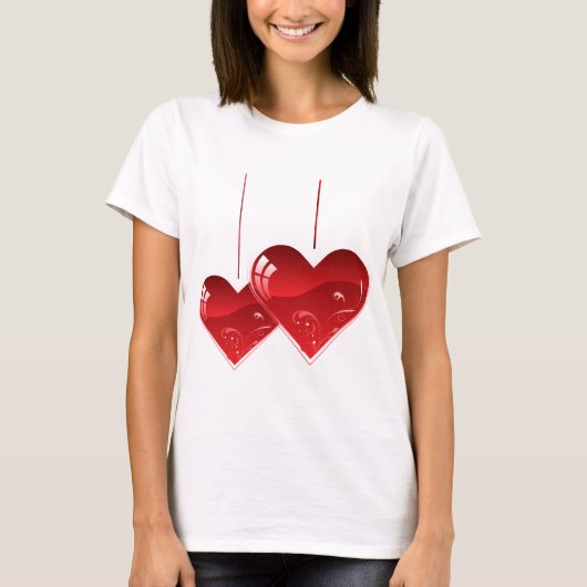 Harten op een Koord T-shirt (Voorkant)