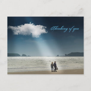Harten op een strand. briefkaart