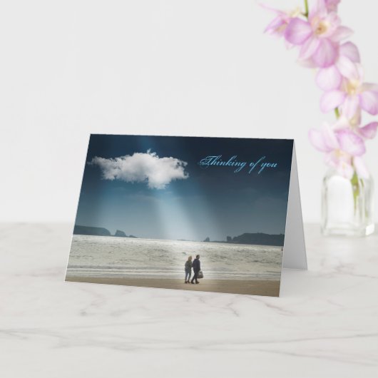 Harten op een strand. kaart (Orchidee)