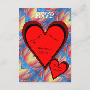 Harten op Fire Romantic Valentijnsdag RSVP Kaartje