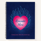 Harten op Fire Romantische ideeën Notitieboek (Voorkant)