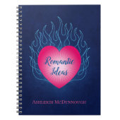 Harten op Fire Romantische ideeën Notitieboek (Voorkant)