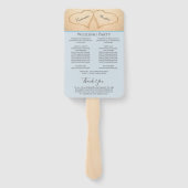 Harten op het strand Bruiloftsceremonieprogramma H Handwaaier (Achterkant)