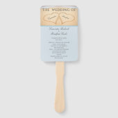 Harten op het strand Bruiloftsprogramma Hand  Handwaaier (Voorkant)