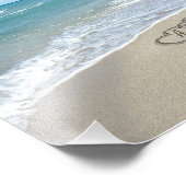 Harten op het strand Gepersonaliseerde naam Honeym Foto Afdruk (Hoek)