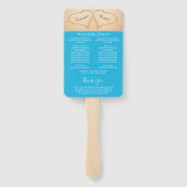 Harten op het strand Huwelijksceremonie programma Handwaaier (Achterkant)