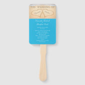 Harten op het strand Huwelijksceremonie programma Handwaaier (Voorkant)