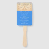 Harten op het strand Huwelijksceremonieprogramma H Handwaaier (Voorkant)