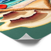 Harten op het strand poster (Hoek)