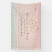 Harten op het strand vrijgezellenfeest welkom spandoek (Verticaal)