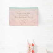 Harten op het strand vrijgezellenfeest welkom spandoek (Insitu)