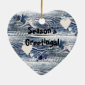 Harten op hout, Seizoengroeten Keramisch Ornament (Achterkant)