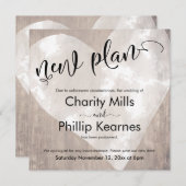 Harten op Houten Paal Uitgestelde Bruiloft Nieuwe  (Voorkant / Achterkant)