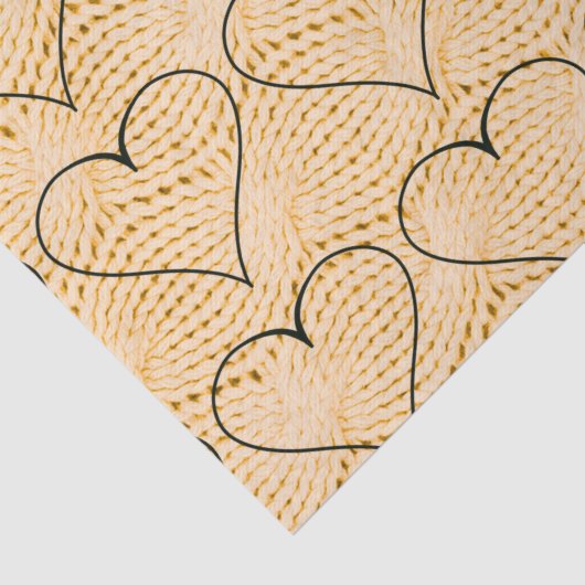 Harten op kabelnit tissuepapier (Detail)