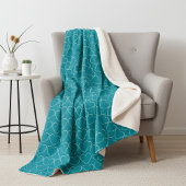 Harten op levendig blauw sherpa deken