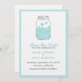 Harten op  Mason Jar Wedding Save the Date (Voorkant / Achterkant)
