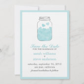 Harten op  Mason Jar Wedding Save the Date (Voorkant)