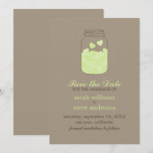 Harten op  Mason Jar Wedding Save the Date (Voorkant / Achterkant)