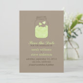 Harten op  Mason Jar Wedding Save the Date (Staand voorkant)