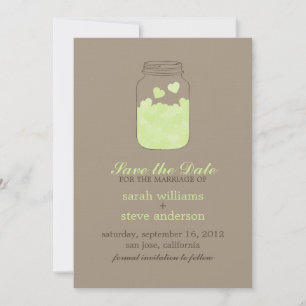 Harten op  Mason Jar Wedding Save the Date