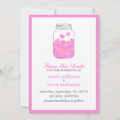 Harten op  Mason Jar Wedding Save the Date (Voorkant)