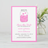 Harten op  Mason Jar Wedding Save the Date (Staand voorkant)