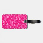 Harten op meisjesroze bagagelabel (Achterkant horizontaal)