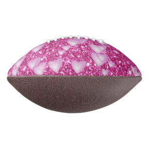 Harten op mousserende glitterafdruk, roze american football