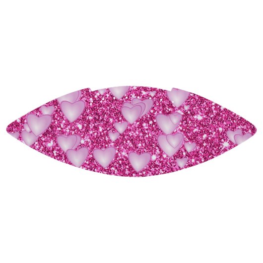 Harten op mousserende glitterafdruk, roze american football (Paneel)