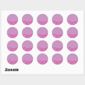 Harten op Paarse stempels Ronde Sticker (Vel)