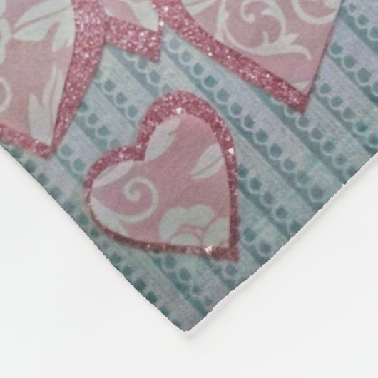 Harten op  plaats fleece deken (Hoek)